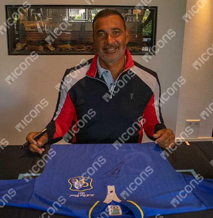 Ruud Gullit Front Signed Retro Chelsea Home Shirt: 1997 FA Cup Final Edition
