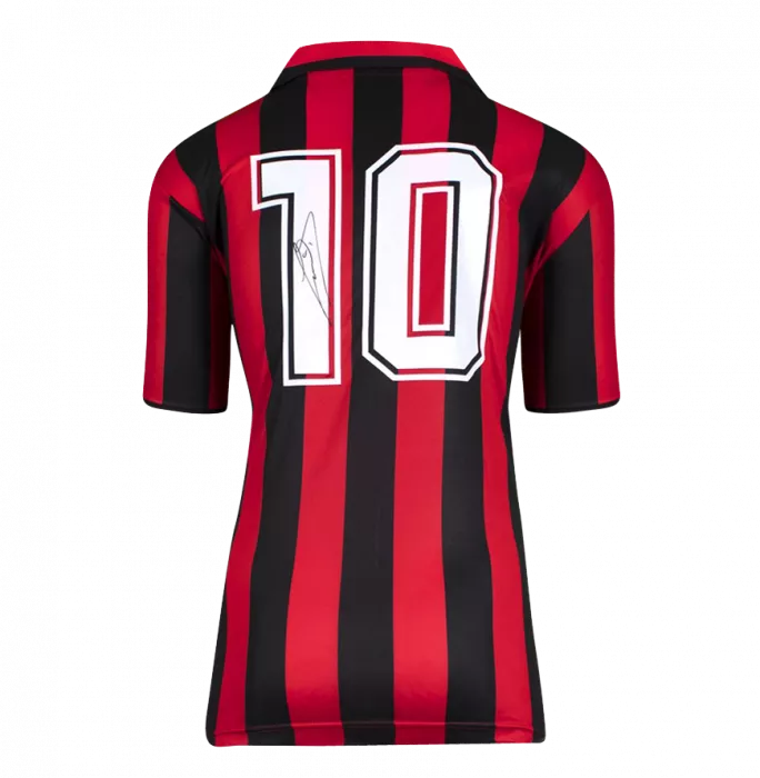 Ruud Gullit Official AC Milan Back Signed And Framed 1988 Home Shirt