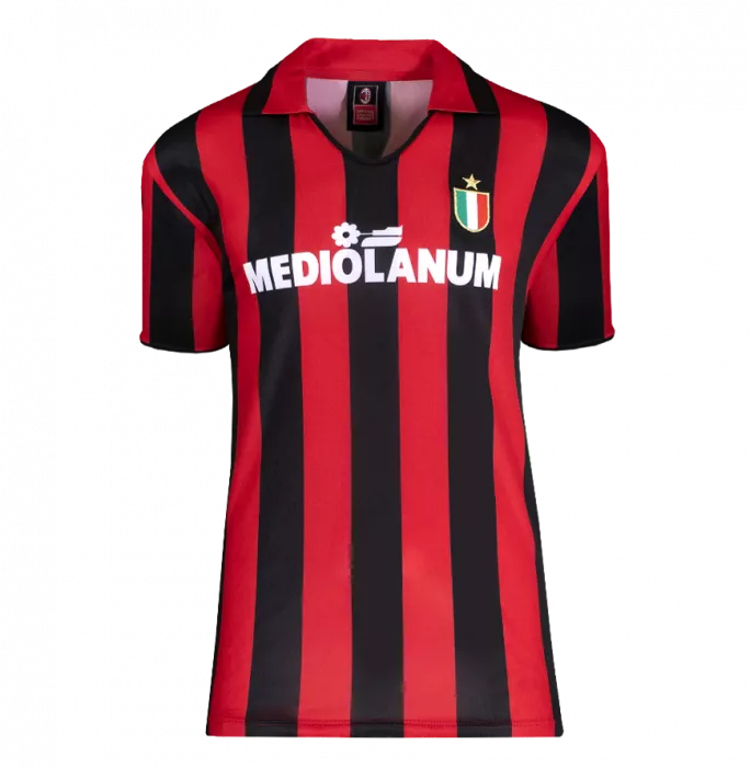 Ruud Gullit Official AC Milan Back Signed And Framed 1988 Home Shirt