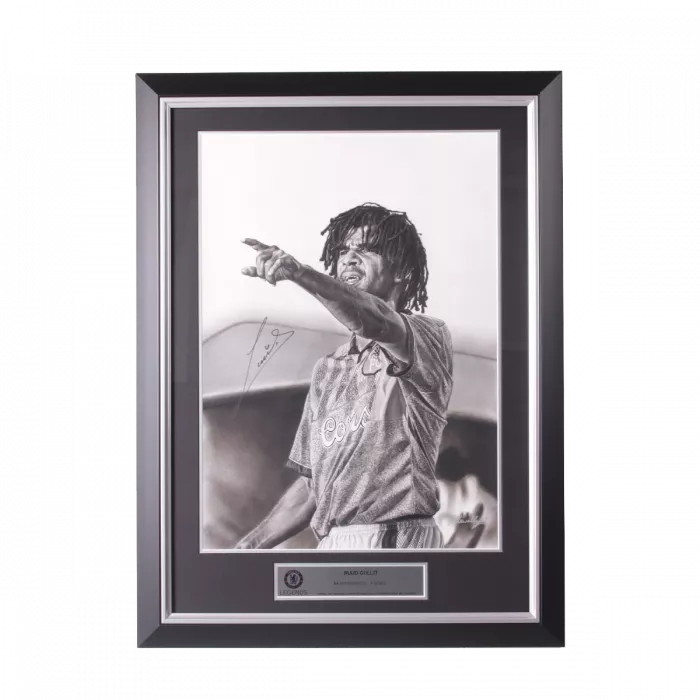Ruud Gullit Official Chelsea FC Signed And Framed Original Tribute Artwork: Blues Icon