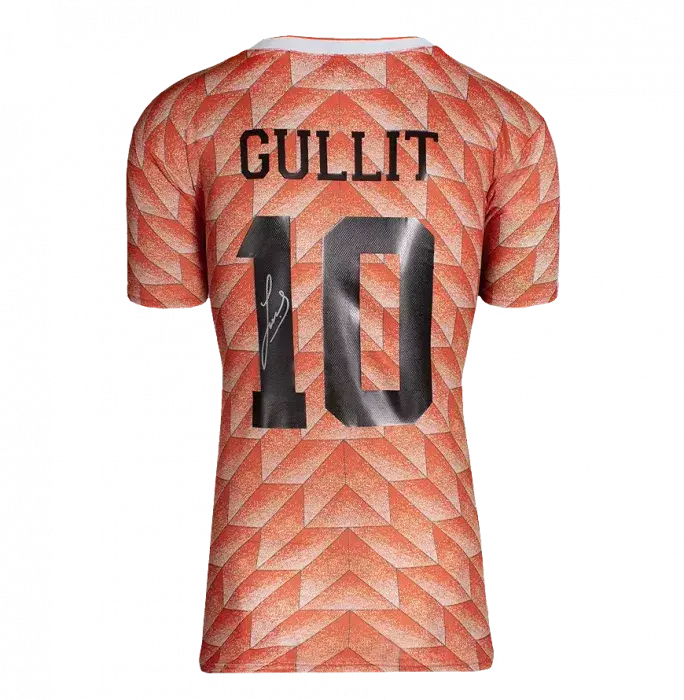 Ruud Gullit Official FIFA World Cup™ Back Signed And Framed Netherlands Retro 1988 Home Shirt