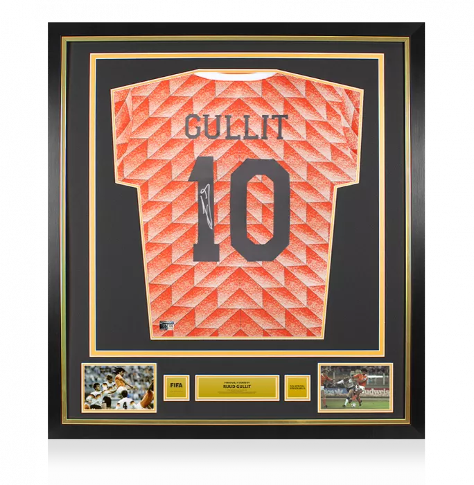 Ruud Gullit Official FIFA World Cup™ Back Signed And Framed Netherlands 1988 Home Shirt