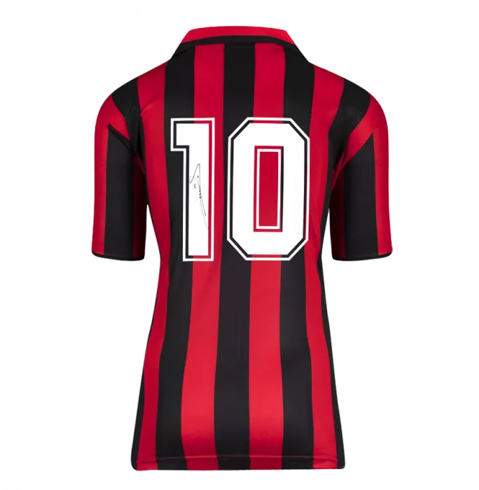 Ruud Gullit Official UEFA Champions League Back Signed And Framed AC Milan 1988 Home Shirt