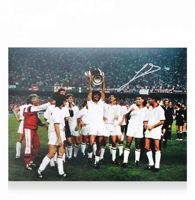 Ruud Gullit Official UEFA Champions League Signed And Framed AC Milan Photo: 1989 UEFA Champions League Winner