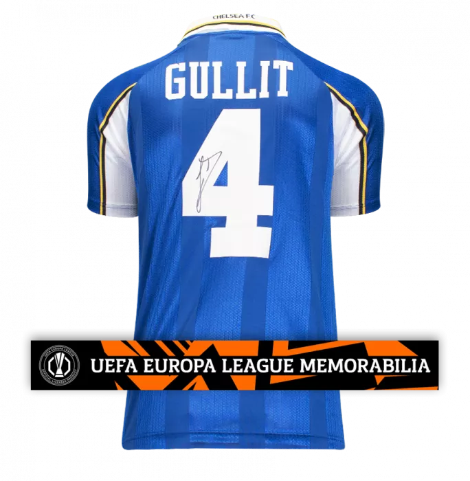 Ruud Gullit Official UEFA Europa League Back Signed Chelsea 1998 ECWC Shirt