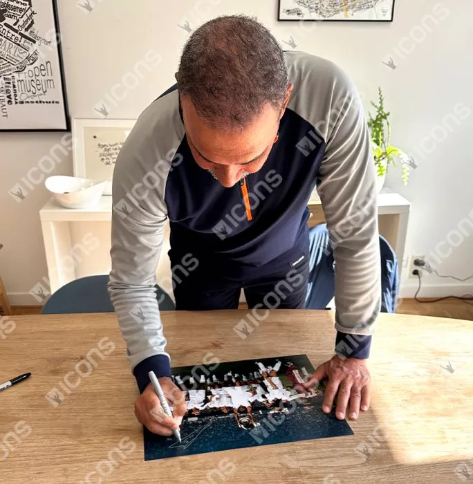 Ruud Gullit Signed AC Milan Photo In Black Wooden Frame: 1989 UEFA Champions League Winner