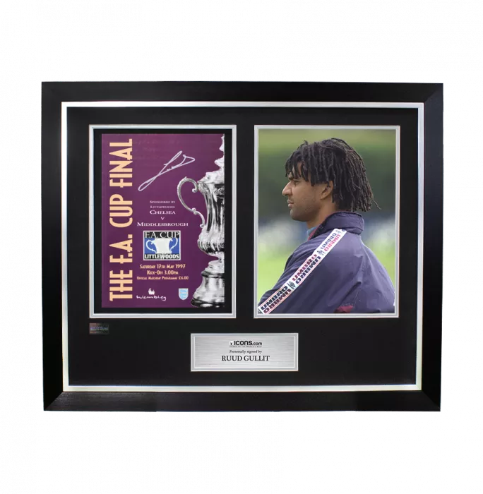 Ruud Gullit Signed and Framed Programme: 1997 FA Cup Final