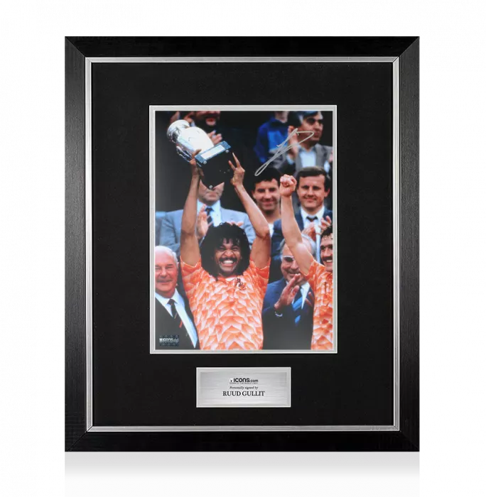 Ruud Gullit Signed Netherlands Photo In Premium Photo Frame: UEFA EURO 1988 Winner