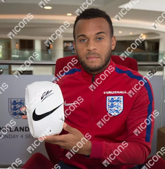 Ryan Bertrand Official England Signed Nike Football In Acrylic Case