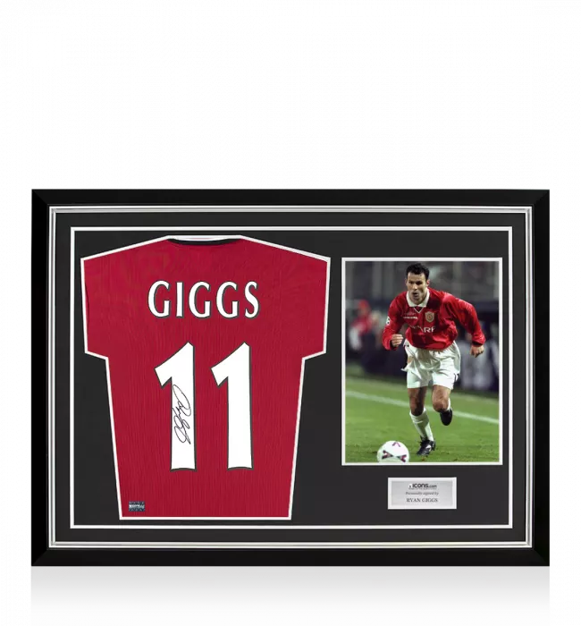 Ryan Giggs Back Signed Manchester United 1999 Home Shirt In Hero Frame: Option 1
