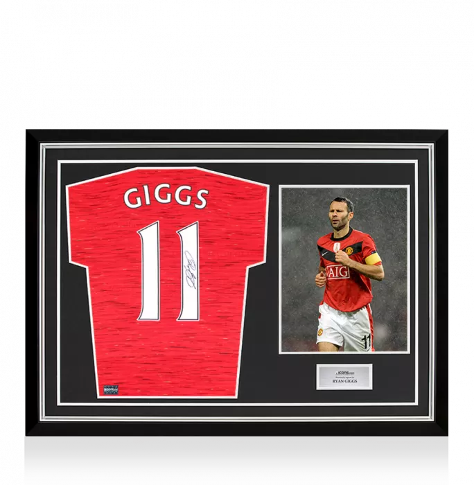 Ryan Giggs Back Signed Manchester United 2020-21 Home Shirt In Hero Frame: Option 1
