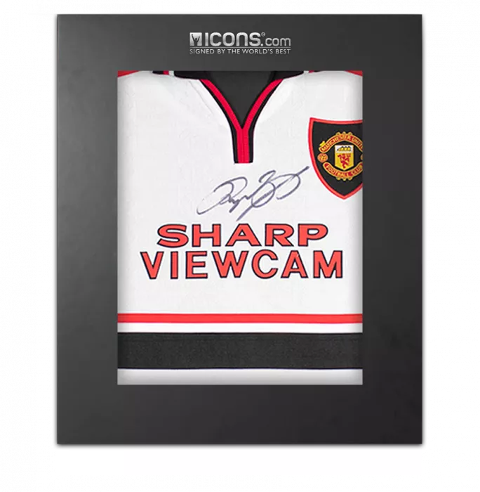 Ryan Giggs Front Signed Manchester United 1999-00 Away Shirt In Deluxe Packaging