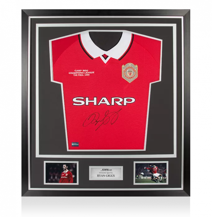 Ryan Giggs Front Signed Manchester United Shirt In Classic Frame: 1999 UEFA Champions League Final