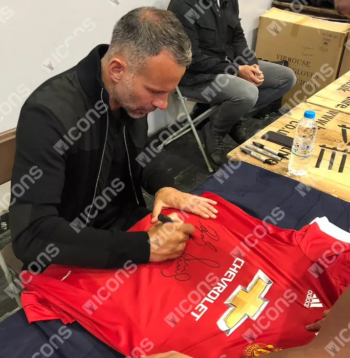 Ryan Giggs & Paul Scholes Front Signed Modern Manchester United Home Shirt