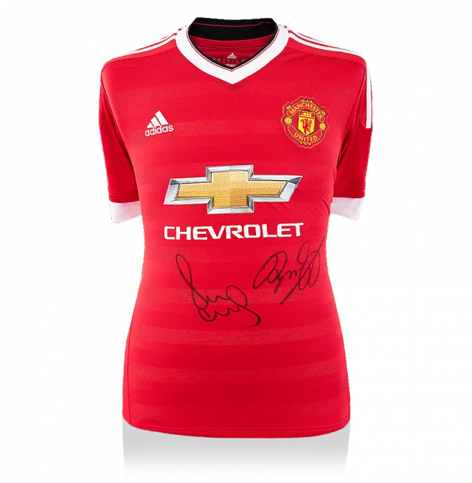 Ryan Giggs & Paul Scholes Front Signed Modern Manchester United Home Shirt