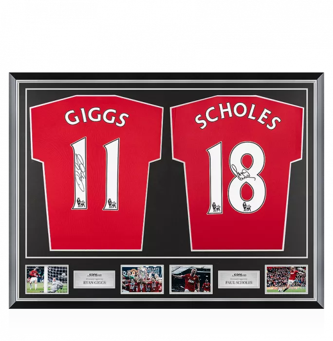 Ryan Giggs & Paul Scholes Signed Manchester United Shirts In Classic Dual Frame