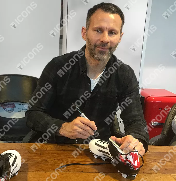 Ryan Giggs Signed Black And White Adidas Boot
