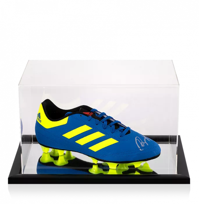 Ryan Giggs Signed Blue and Yellow Adidas Boot In Acrylic Case