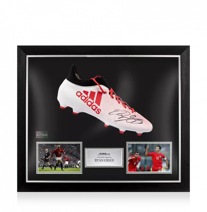 Ryan Giggs Signed White and Red Adidas X Boot In Bubble Frame: Option 1