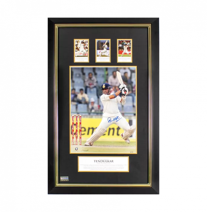 Sachin Tendulkar Signed And Framed India Photo: 15 000th Run