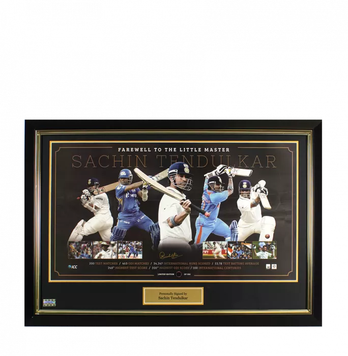 Sachin Tendulkar Signed And Framed India Photo: Farewell To The Little Master