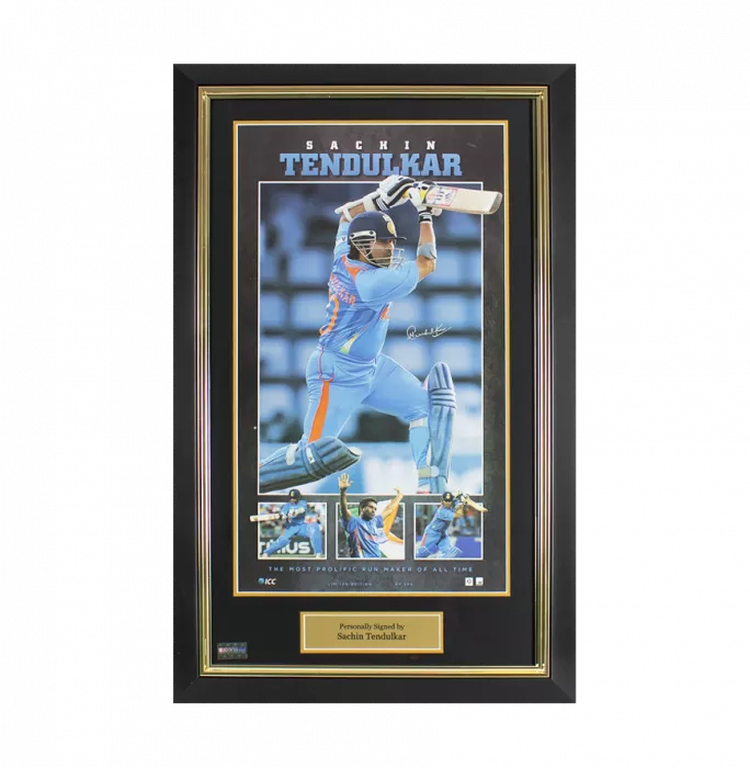 Sachin Tendulkar Signed And Framed India Photo: The Most Prolific Run Maker Of All Time