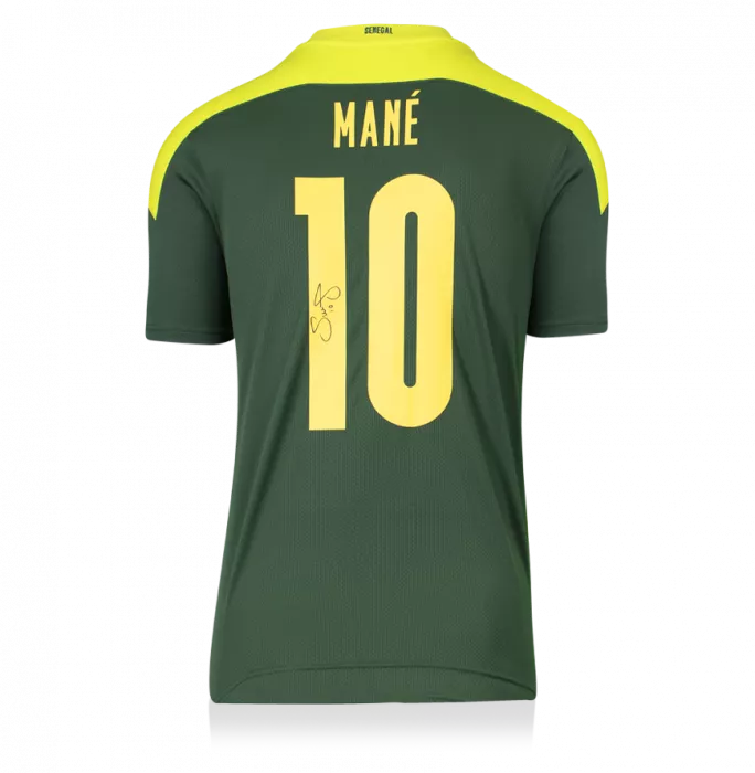 Sadio Mane Back Signed Senegal 2021-22 Away Shirt In Hero Frame: Option 1