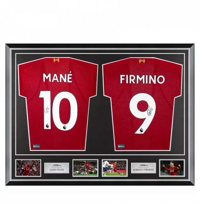 Sadio Mane & Roberto Firmino Signed Liverpool Shirts In Classic Dual Frame
