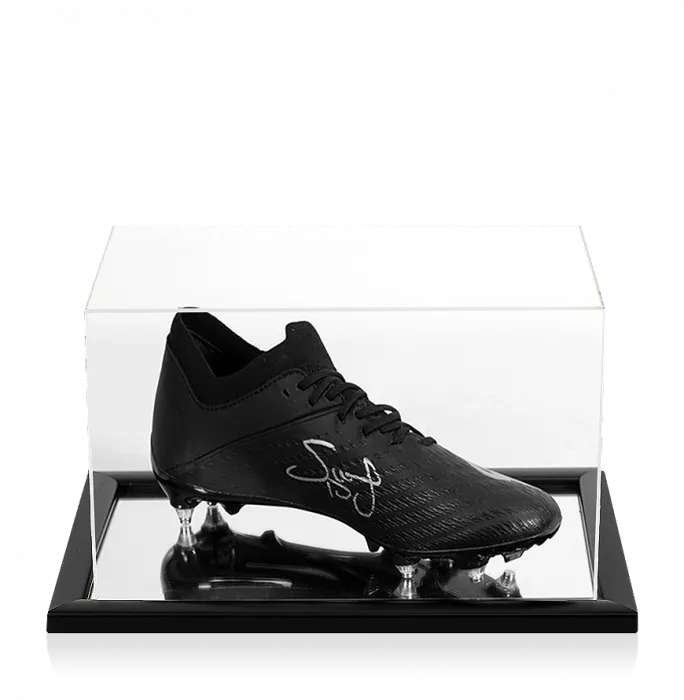 Sadio Mane Signed New Balance Furon Black Boot In Acrylic Case