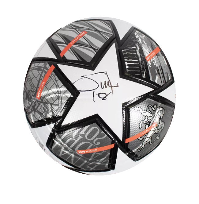 Sadio Mane Signed UEFA Champions League Football In Acrylic Case