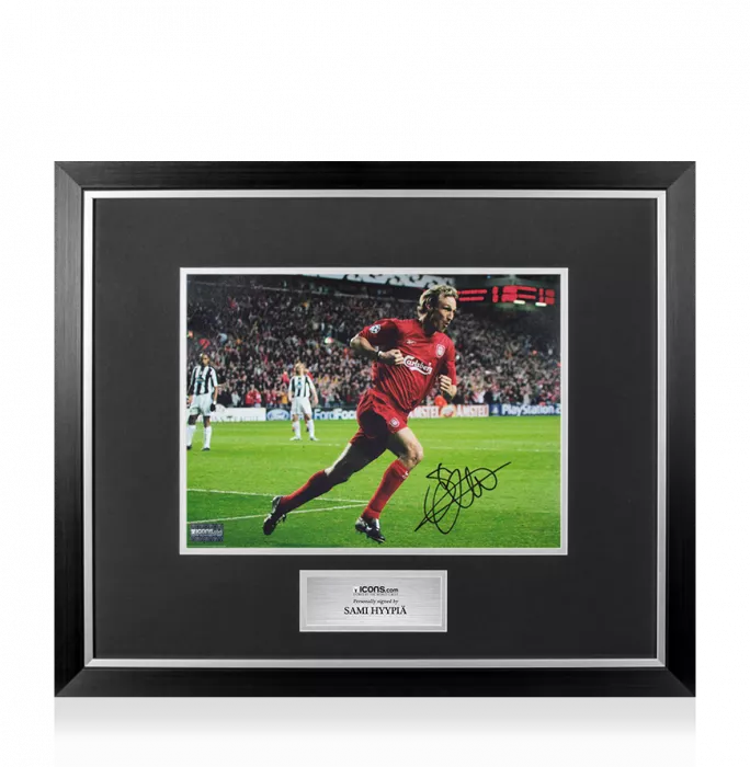 Sami Hyypia Signed Liverpool FC Photo In Premium Photo Frame: UEFA Champions League Goal Vs Juventus