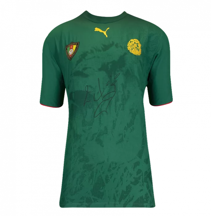 Samuel Eto’o Front Signed Cameroon 2006-08 Home Shirt In Classic Frame