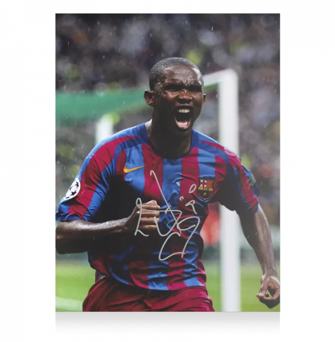 Samuel Eto’o Official FC Barcelona Signed And Framed Photo: 2006 UEFA Champions League Final Goal