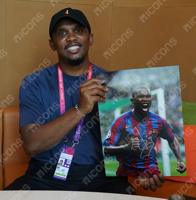 Samuel Eto’o Official FC Barcelona Signed And Framed Photo: 2006 UEFA Champions League Final Goal