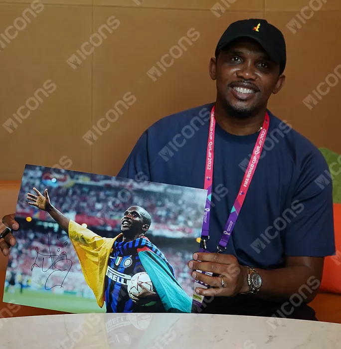 Samuel Eto’o Signed Internazionale Photo: 2010 UEFA Champions League Winner