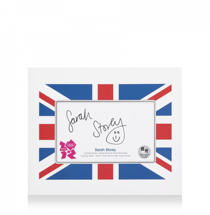 Sarah Storey Signed London 2012 Olympics Card: Union Jack Edition
