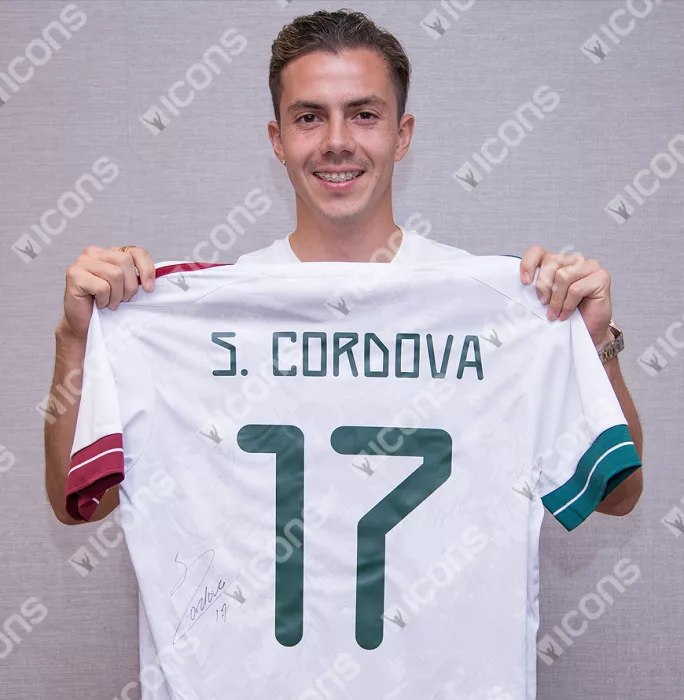 Sebastian Cordova Back Signed Mexico 2020 Away Shirt In Classic Frame