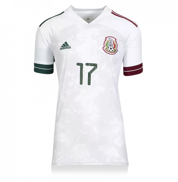 Sebastian Cordova Back Signed Mexico 2020 Away Shirt In Hero Frame: Option 1