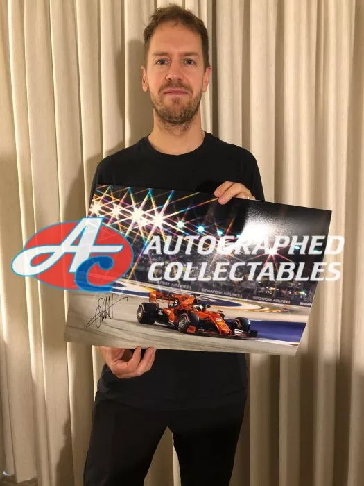 Sebastian Vettel Signed Photo: Singapore GP Victory