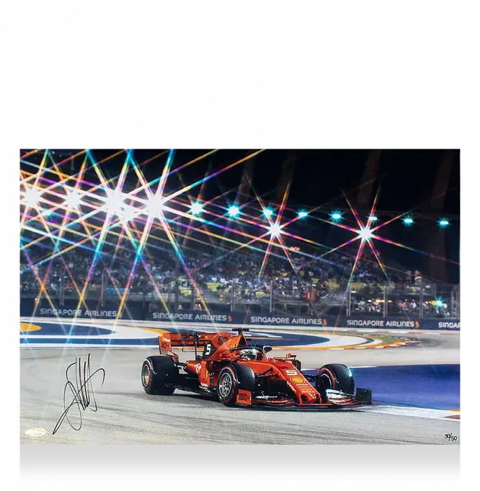 Sebastian Vettel Signed Photo: Singapore GP Victory