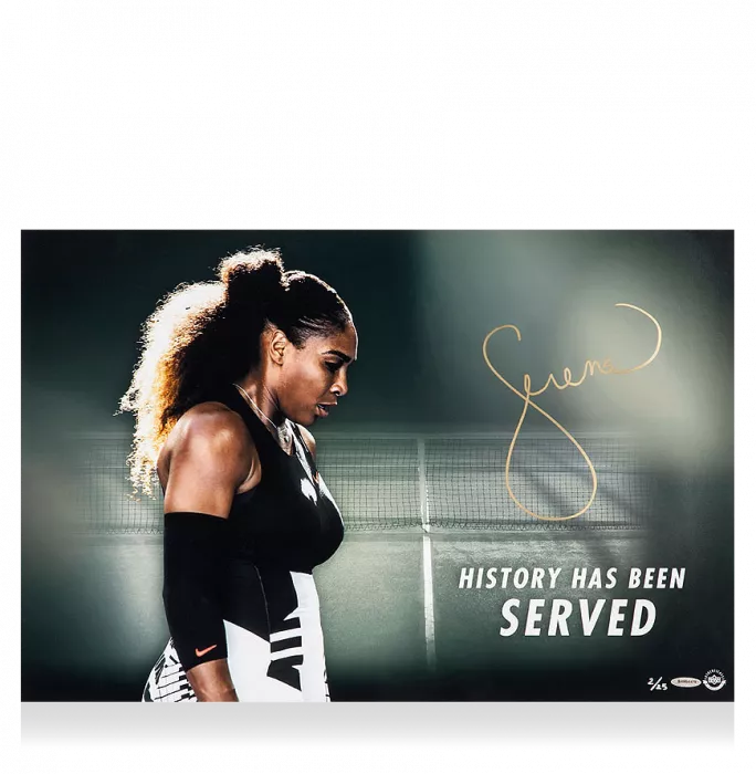 Serena Williams Signed Artwork: History Has Been Served
