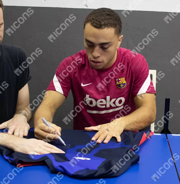 Sergino Dest Front Signed USMNT 2020-21 Away Shirt In Classic Frame