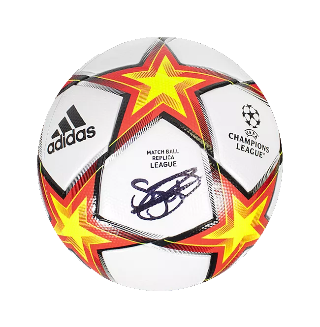Sergino Dest Official UEFA Champions League Signed Football In Acrylic Case