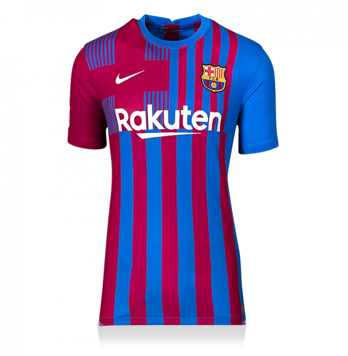 Sergio Aguero Official FC Barcelona Back Signed And Framed 2021-22 Home Shirt