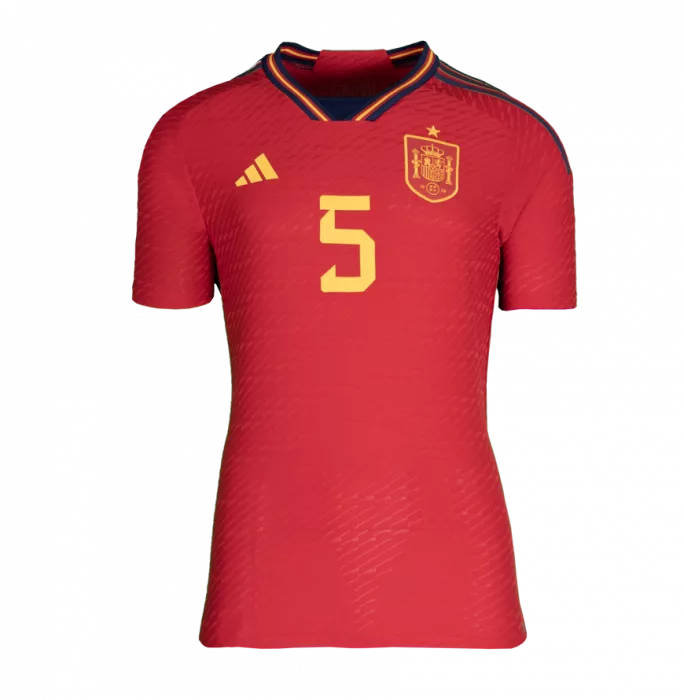 Sergio Busquets Back Signed Spain 2022-23 Home Shirt In Classic Frame