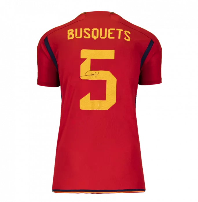 Sergio Busquets Back Signed Spain 2022-23 Home Shirt