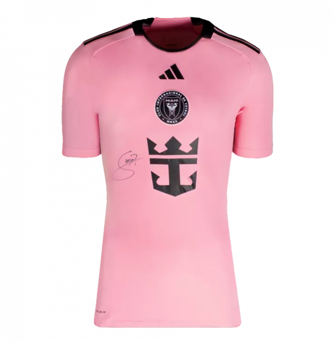 Sergio Busquets Front Signed Inter Miami CF 2024-25 Home Shirt In Classic Frame