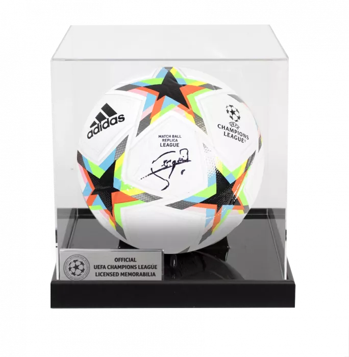 Sergio Busquets Official UEFA Champions League Signed Football In Acrylic Case