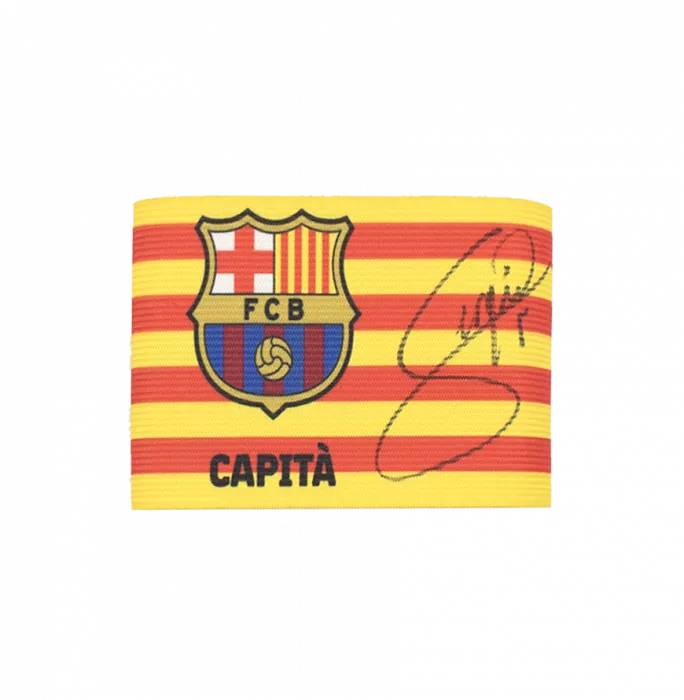 Sergio Busquets Signed And Framed FC Barcelona Branded Captain's Armband