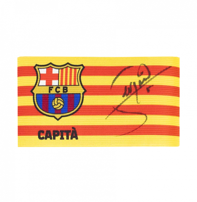Sergio Busquets Signed And Framed FC Barcelona Branded Captain's Armband